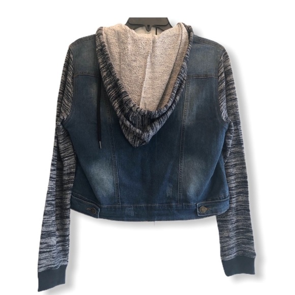 BEE & CECI LOS ANGELES Indie Denim Hooded Jacket Size Large - Picture 2 of 4